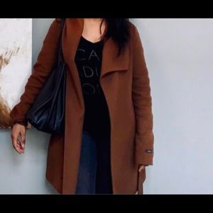 Neiman Marcus T Tahari Wool-Blend Belted Wrap Coat